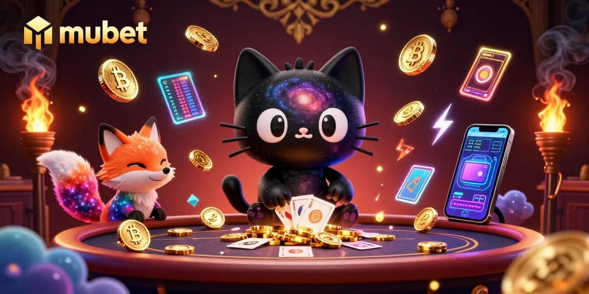 Engage with mubet at a cosmic casino featuring a black hole cat and vibrant elements.