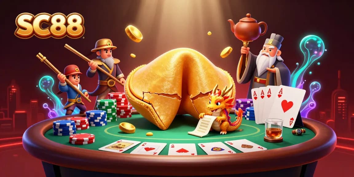 SC88 showcases a vibrant poker scene with characters engaging in an exciting game atmosphere.