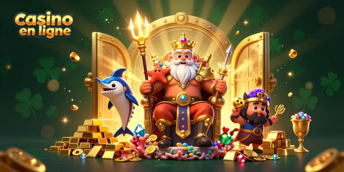 Jouez avec des trésors fabuleux au casino en ligne, entouré de Neptune et de la richesse éclatante.