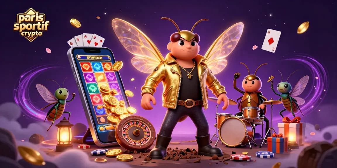 Placer des paris sportif crypto tout en s'amusant avec des personnages colorés dans une scène animée.