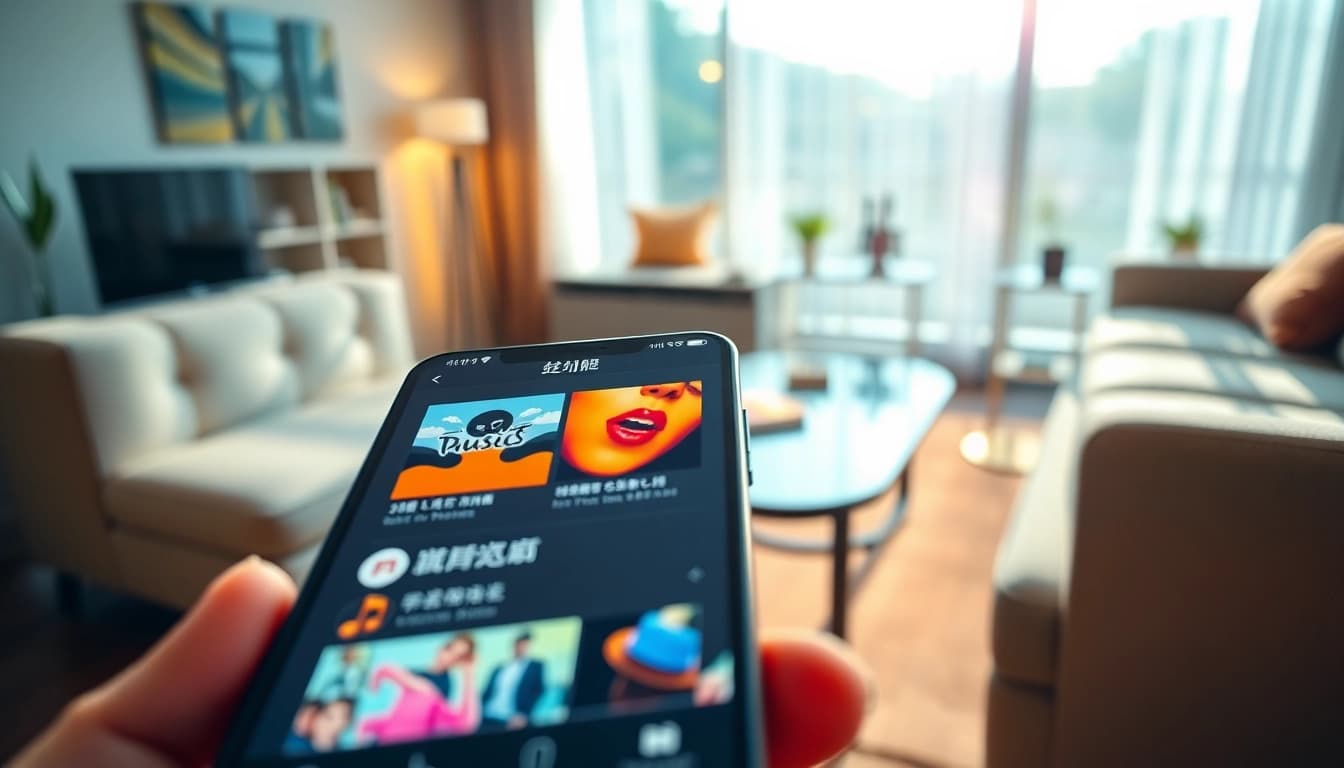 使用汽水音乐应用程序的用户在享受音乐的愉悦时刻