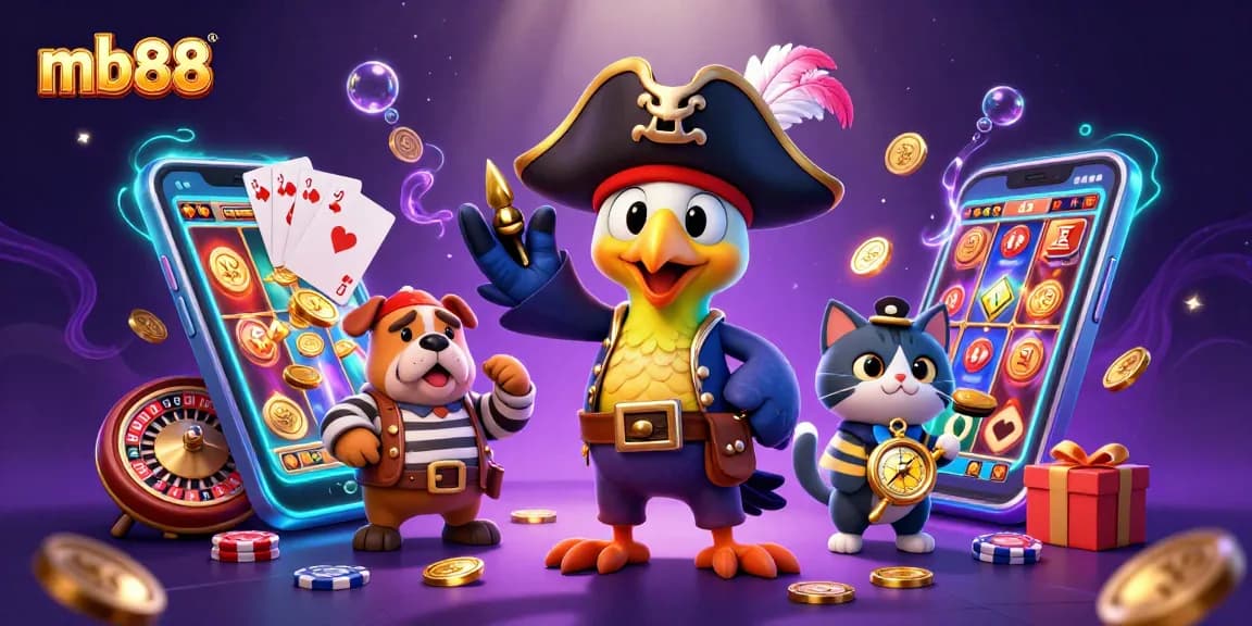 Win epic rewards at mb88 with a 3D pirate-themed casino adventure filled with vibrant gaming elements.