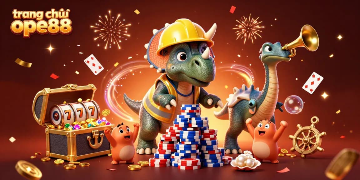 Experience the excitement at trang chủ ope88 with dynamic 3D characters celebrating a big win!