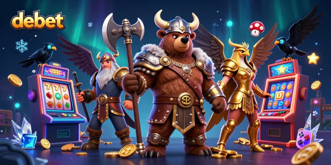 Debet your way through exciting slots with a Viking berserker and Valkyrie in 3D illustrated glory.