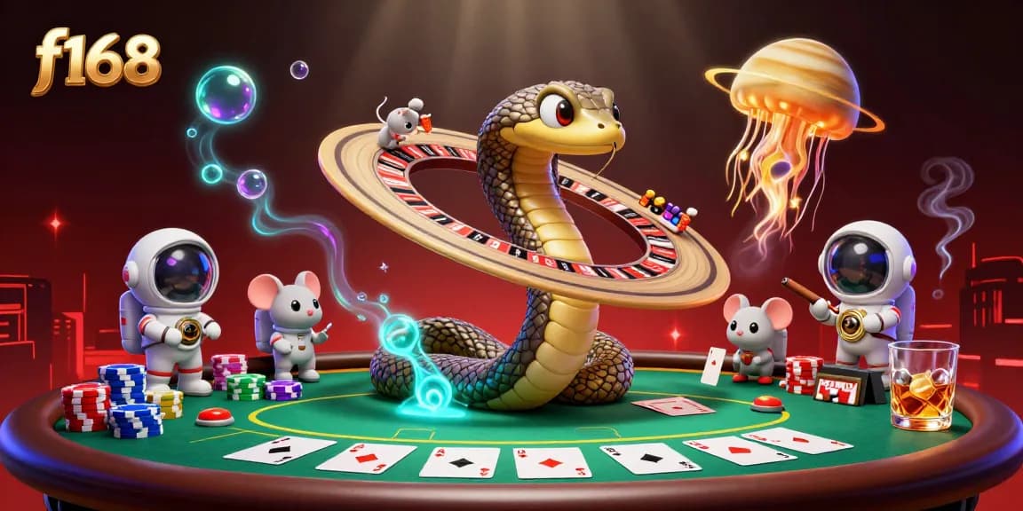 Experience the thrilling bets on f168's cosmic roulette wheel with vibrant characters and game excitement.