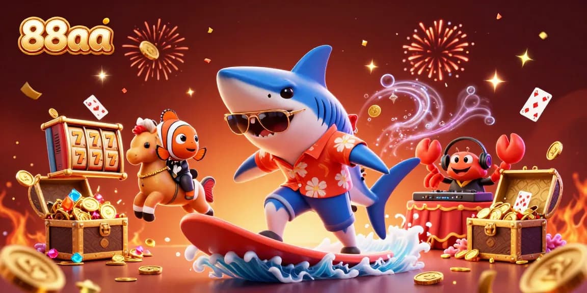 Experience thrilling slots and casino excitement with 88aa in this vibrant underwater scene.
