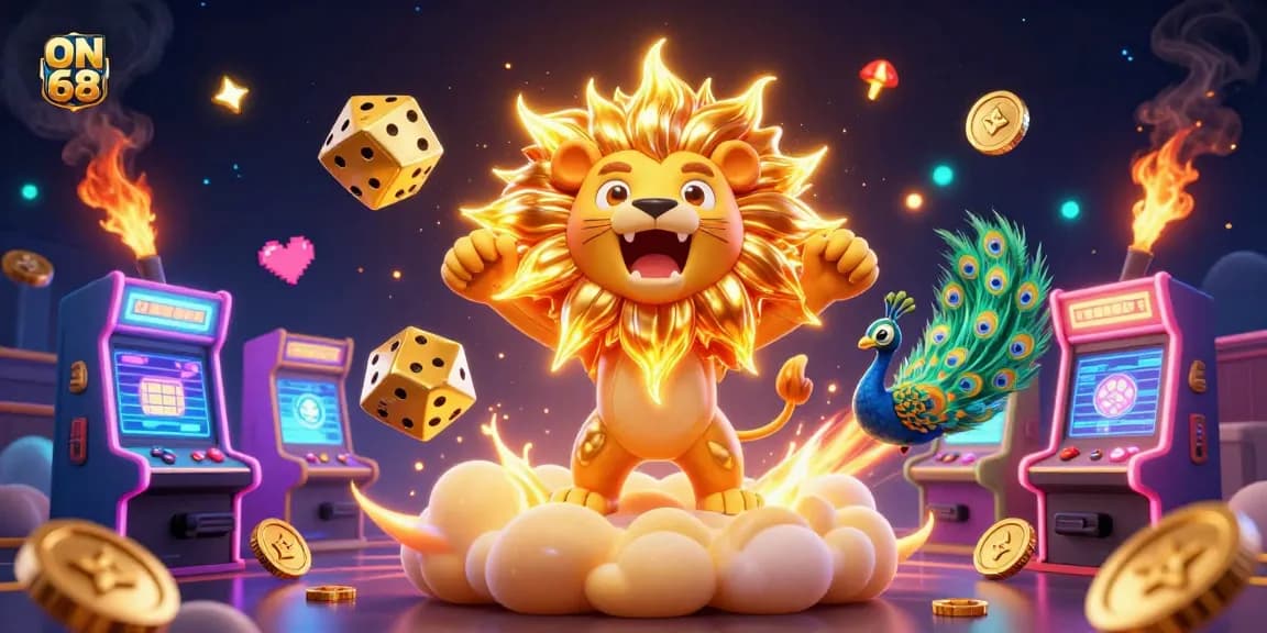 Engage in thrilling gameplay at ON 68 with vibrant casino elements and captivating characters.