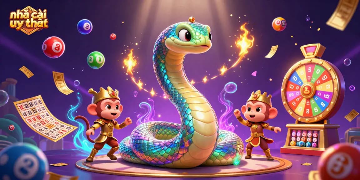 Engage in vibrant gameplay at nhà cái uy tín with lively lottery elements and animated characters.