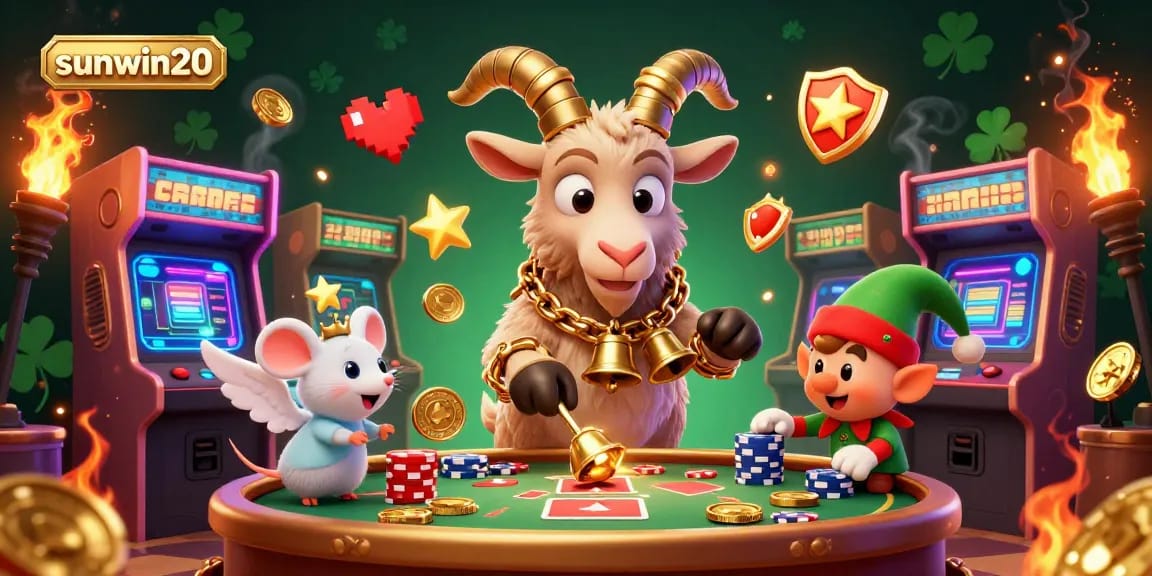 Experience the thrill of sunwin20 with vibrant 3D casino art featuring unique characters.