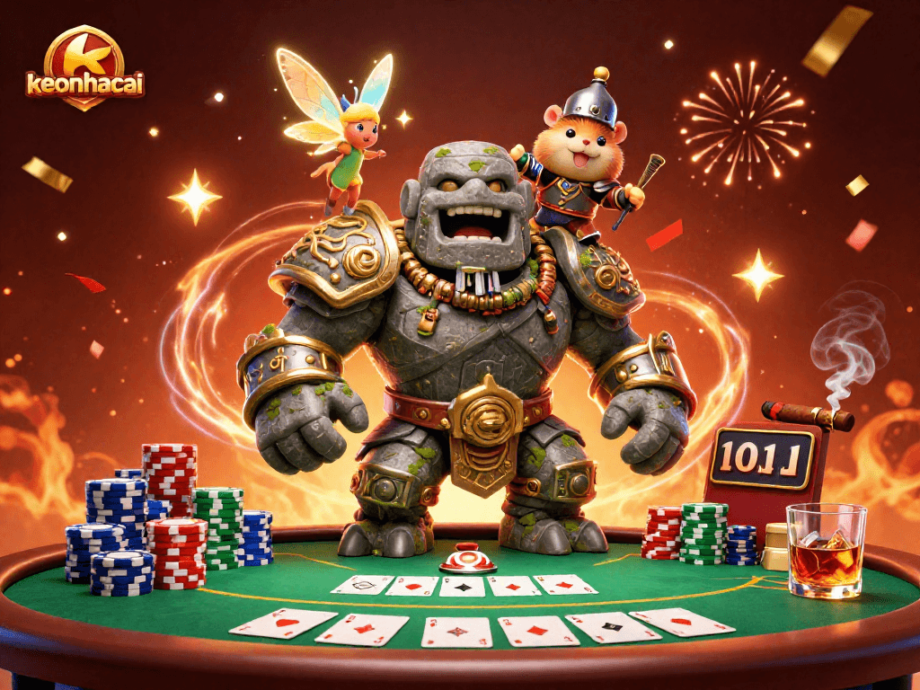 Experience magical moments at keonhacai with a lively poker scene and vibrant characters.