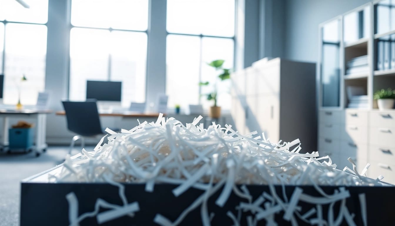 Best document shredding company Cleveland showcases professional document shredding services in a modern workspace.