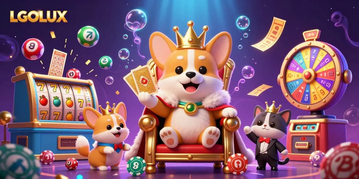 Join the excitement at LGOLUX with vibrant slot reels and lively gaming elements!