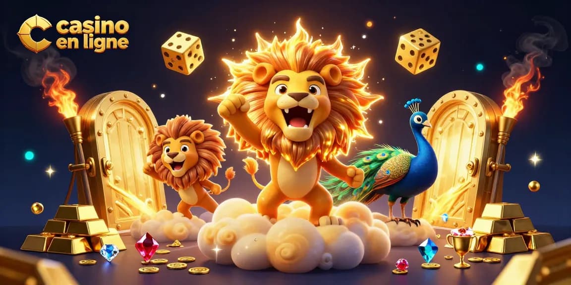 Découvrez le monde des jeux avec notre illustration casino en ligne dynamique et festive.