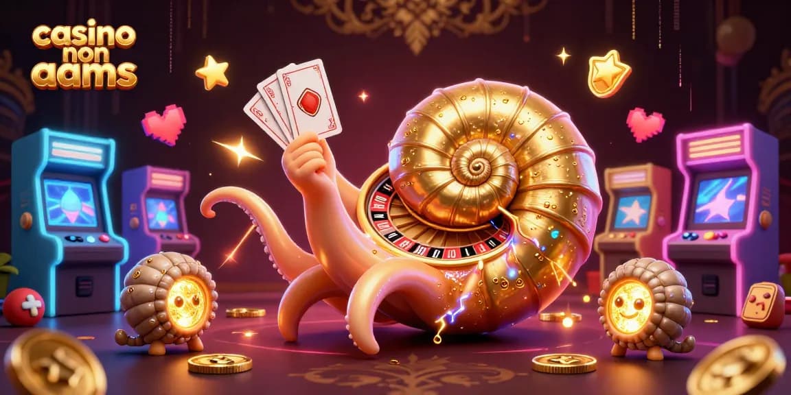 Casino non AAMS: esperienza di gioco 3D con una lumaca gigante e giochi arcade scintillanti.