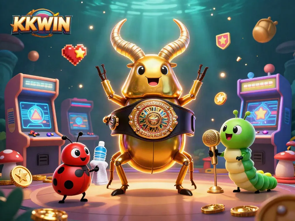 Engage in exciting gameplay at KKWIN with vibrant arcade elements and animated characters.