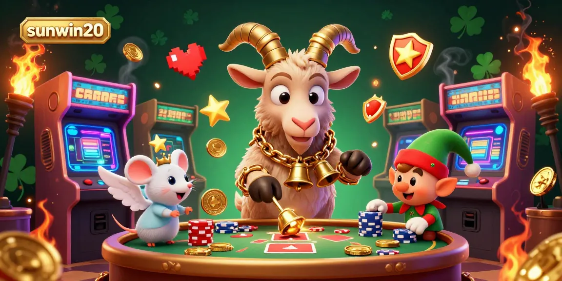 Experience the thrill of sunwin20 with vibrant 3D casino art featuring unique characters.