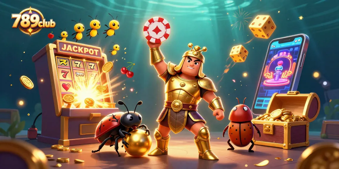 Experience the thrill of 789club with exciting games and jackpots in a vibrant casino-inspired illustration.