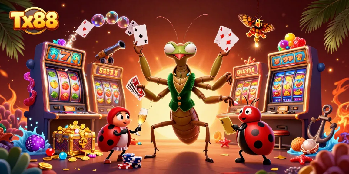 Experience winning thrills at Tx88 with a vibrant 3D casino scene full of action.