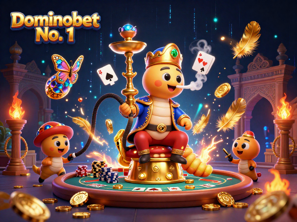 Experience the thrill of poker with Dominobet No. 1's energetic gameplay, featuring unique character designs and rich casino action.