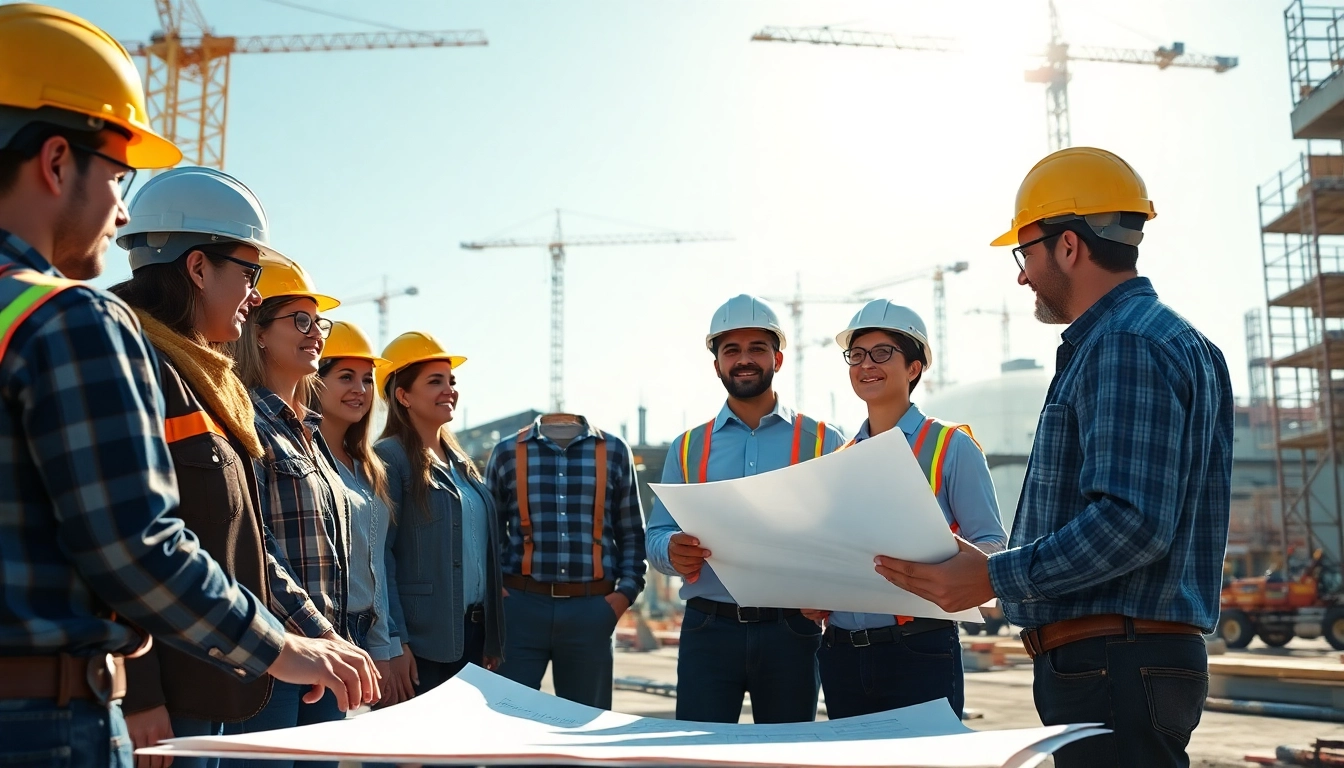 Construction workers in California collaborating on a project, illustrating the construction association california.
