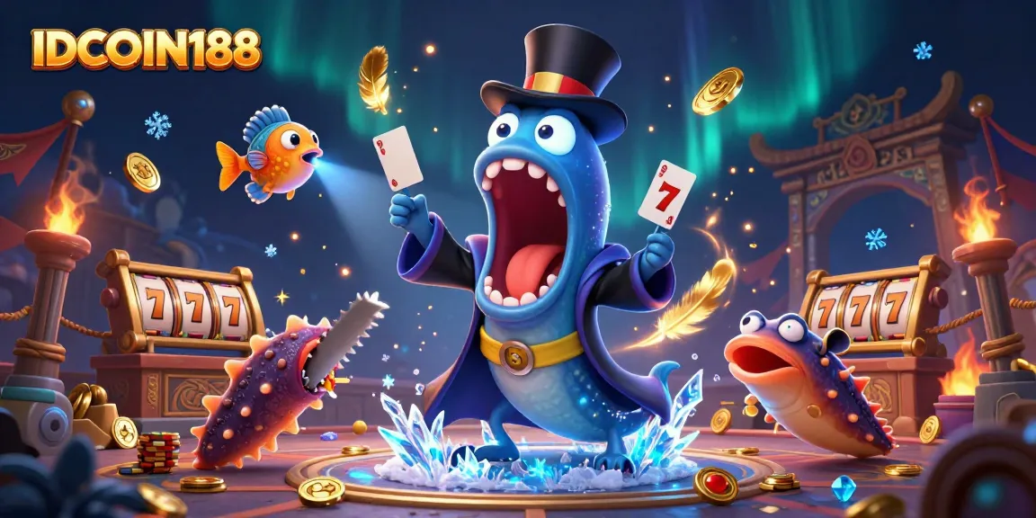 IDCOIN188 presents an engaging 3D scene with unique characters and slot elements, delivering a captivating gambling experience.