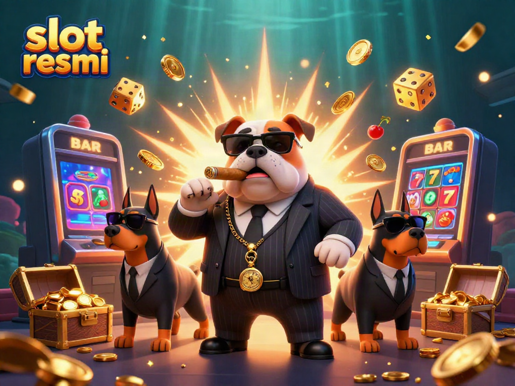 Engage with the excitement of slot resmi featuring a mafia boss bulldog amidst jackpot winning action.