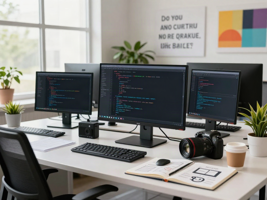 Dynamic programming workspace featuring gridquest.net productivity tools and coding screens.
