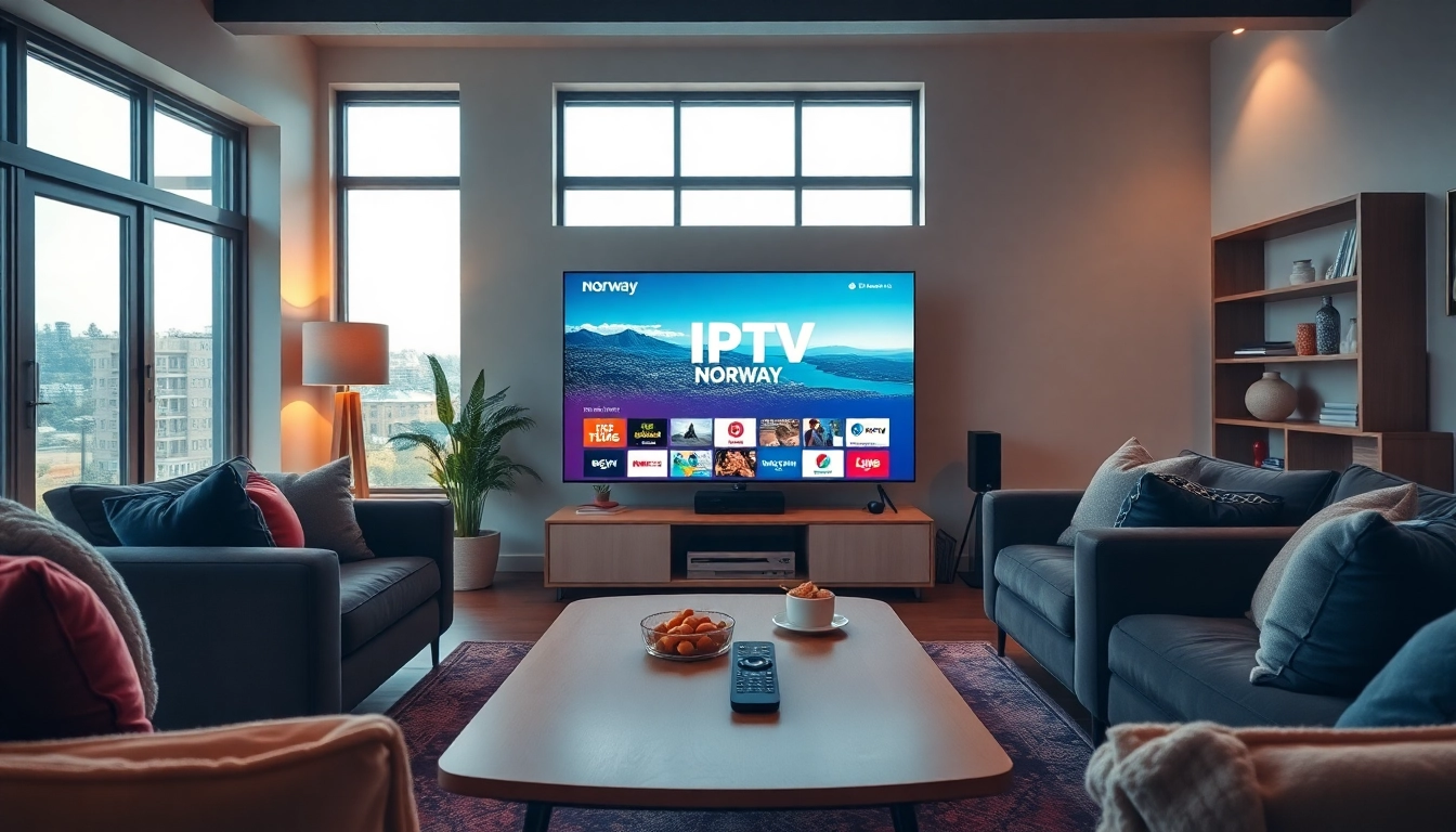 Enjoying IPTV Norway in a cozy setup with a modern TV and inviting decor.