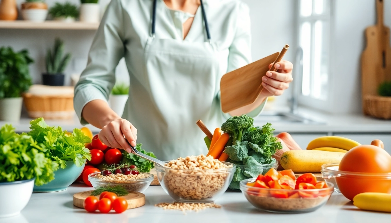 Creating a vibrant pcos meal plan with fresh ingredients in a bright kitchen.