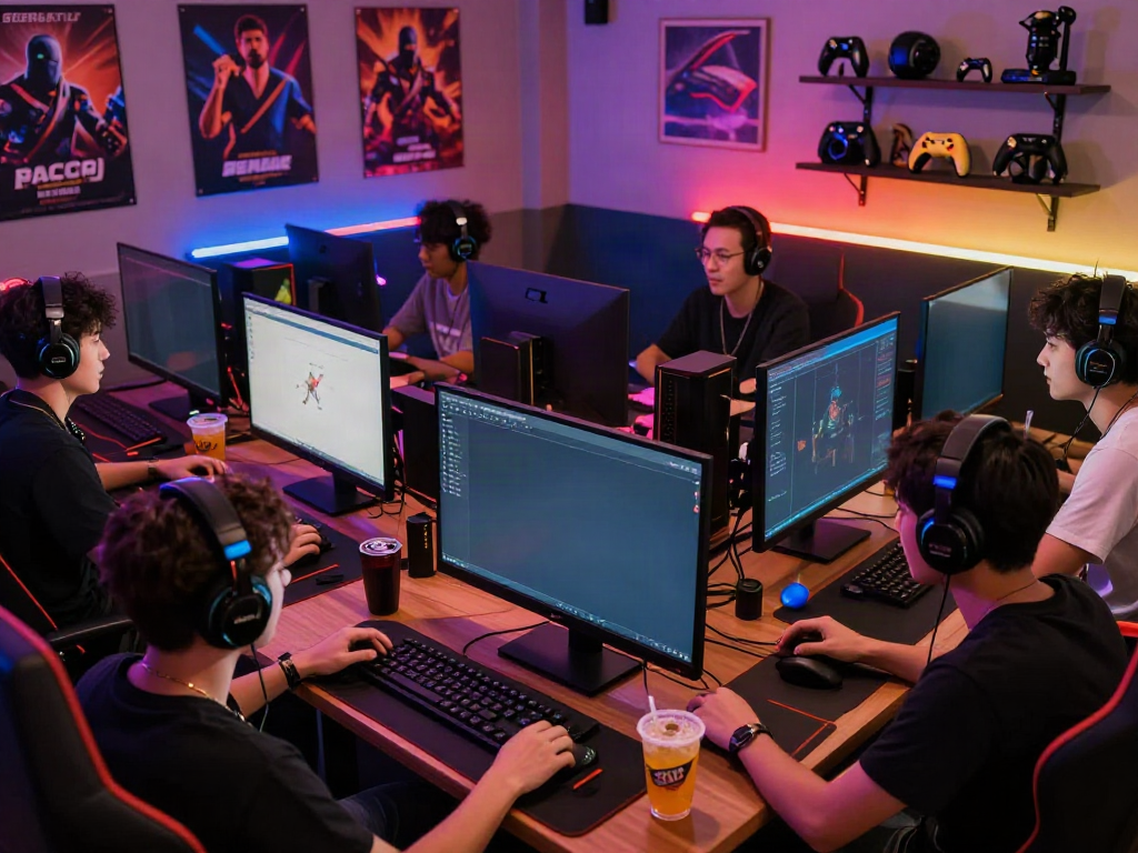 Friends engaging in situs slot gacor gaming session, showcasing a lively atmosphere filled with excitement.