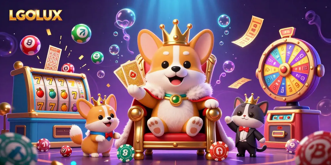 Join the excitement at LGOLUX with vibrant slot reels and lively gaming elements!
