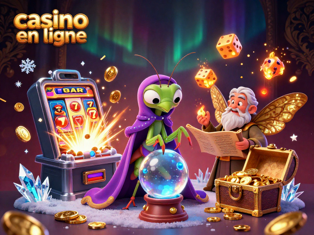 Découvrez les jeux de casino en ligne et remportez des gains avec cette illustration dynamique.