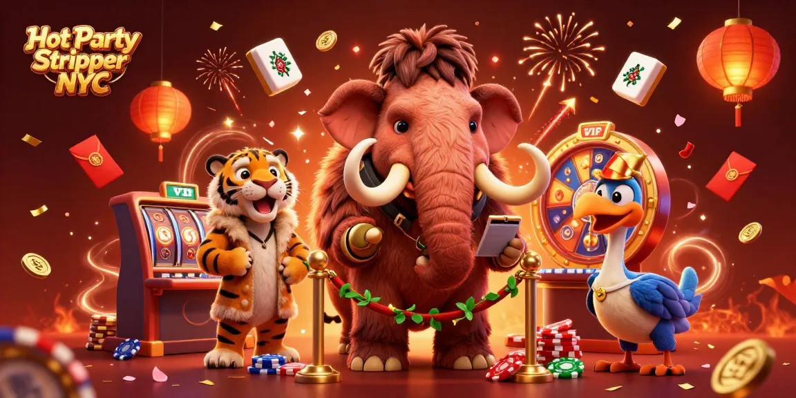 Experience the excitement of Hot Party Stripper NYC with vibrant casino elements and lively characters.
