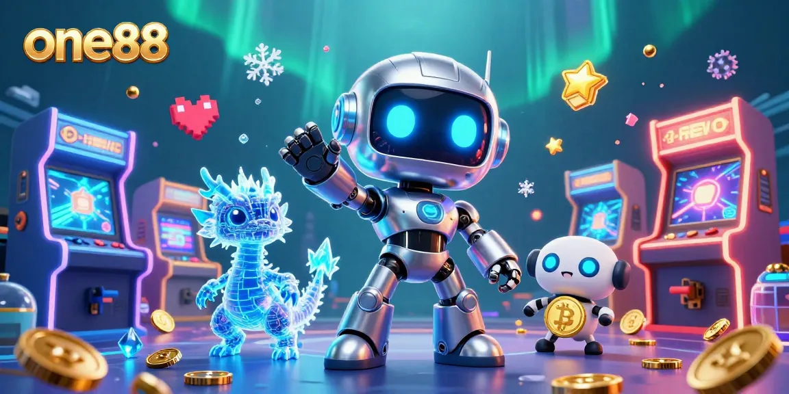 Experience the thrill of one88 with a dynamic 3D casino scene full of vibrant characters and gaming elements.
