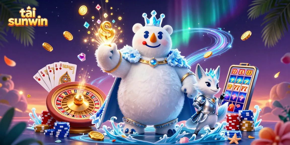 Engage with tải sunwin for a thrilling online gaming experience featuring an icy polar bear and agile fox.