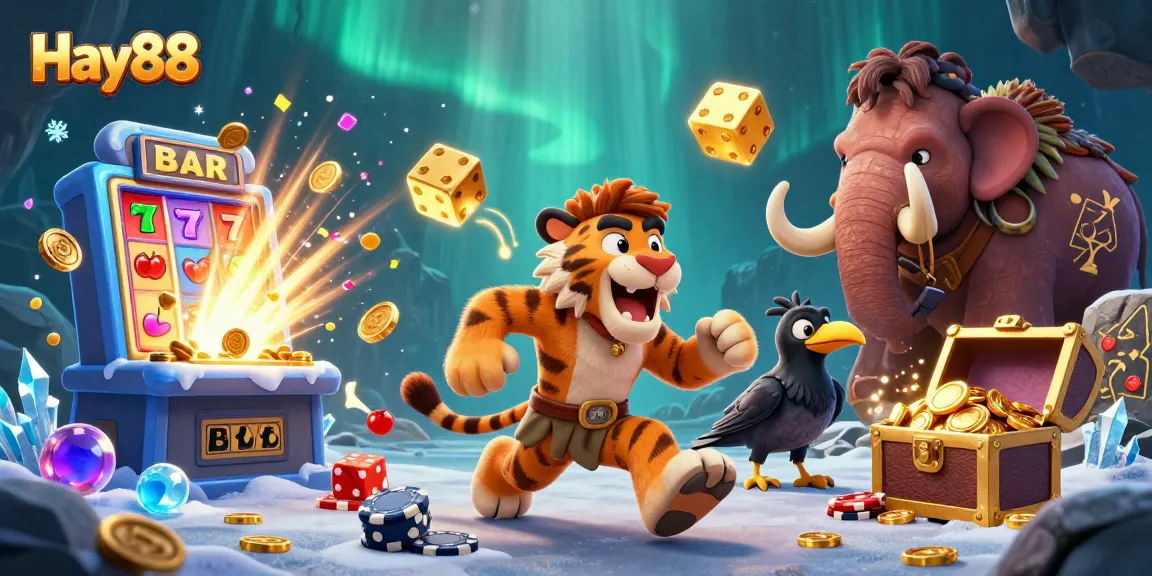 Hay88 offers an exciting 3D casino experience with vibrant characters and a jackpot explosion.