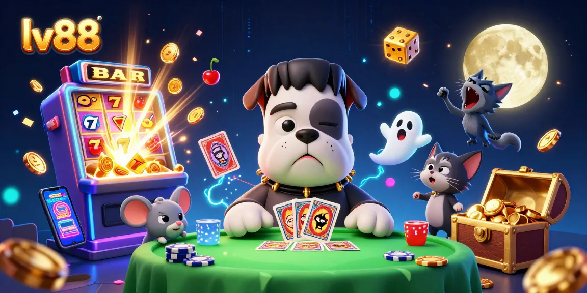 Experience thrilling gameplay at lv88 with a lively 3D illustration showcasing a unique casino scene.