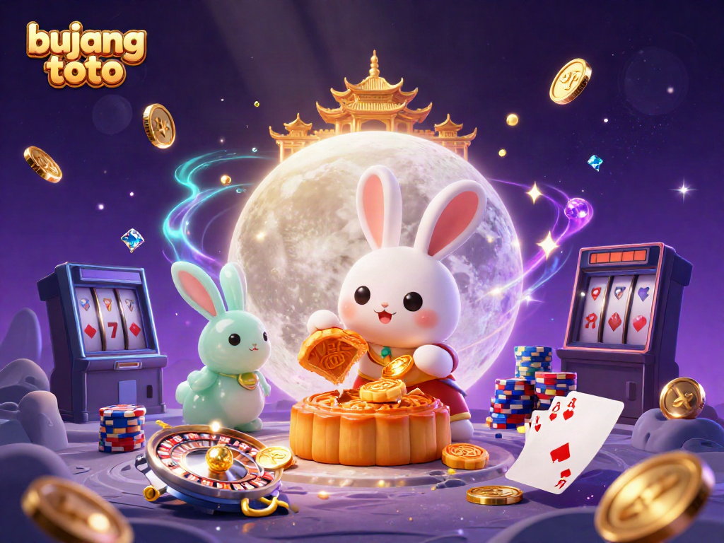 Experience the thrill of bujang toto with exciting games and festive casino elements in this vibrant illustration.