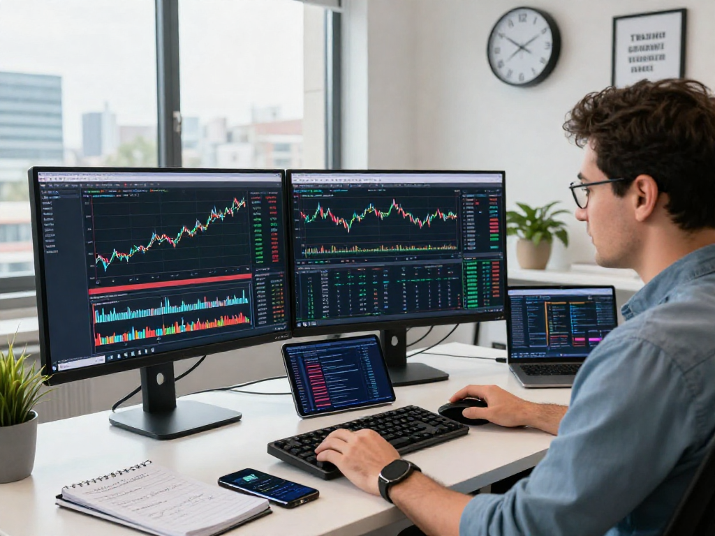 TradingView workspace with interactive charts and analysis, showcasing a modern trading environment.