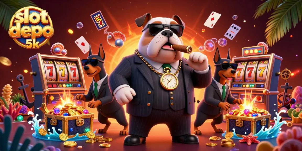 Experience the thrill of slot depo 5k with a vibrant scene full of winnings and excitement.