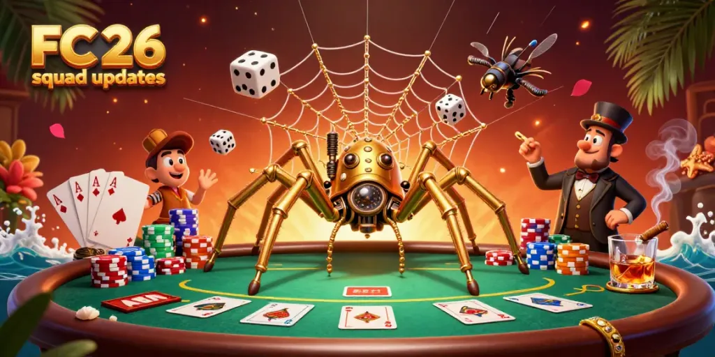 Experience the excitement of FC 26 squad updates illustrated in a vibrant poker scene.