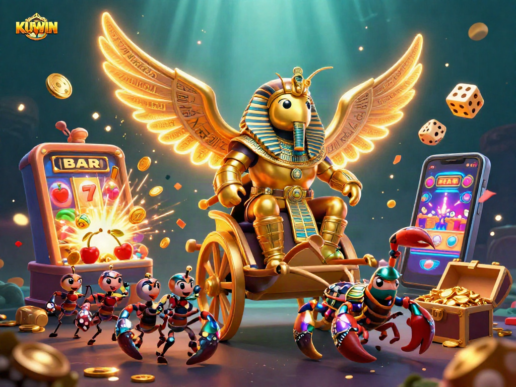Experience thrilling jackpots at KUWIN with captivating casino elements and vibrant 3D visuals.
