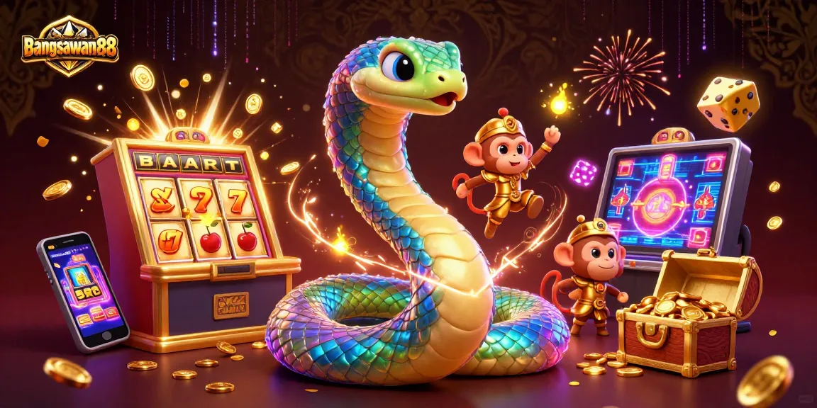 Win big with bangsawan88 in this vibrant 3D casino adventure featuring a rainbow serpent.