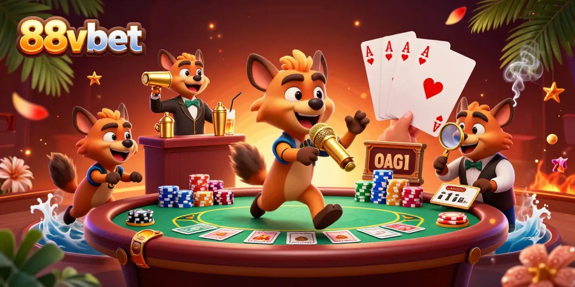 Experience the excitement of 88vbet with lively hyenas in a comedy casino scene.