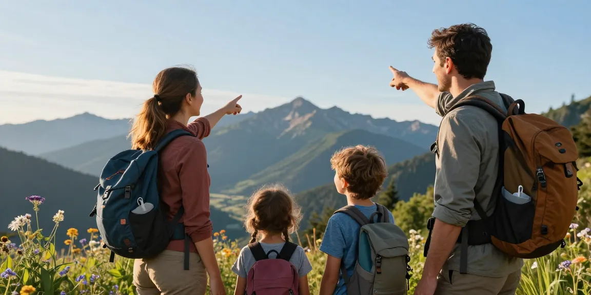 Family adventure at a mountain viewpoint enjoying mantra88 outdoor experience.