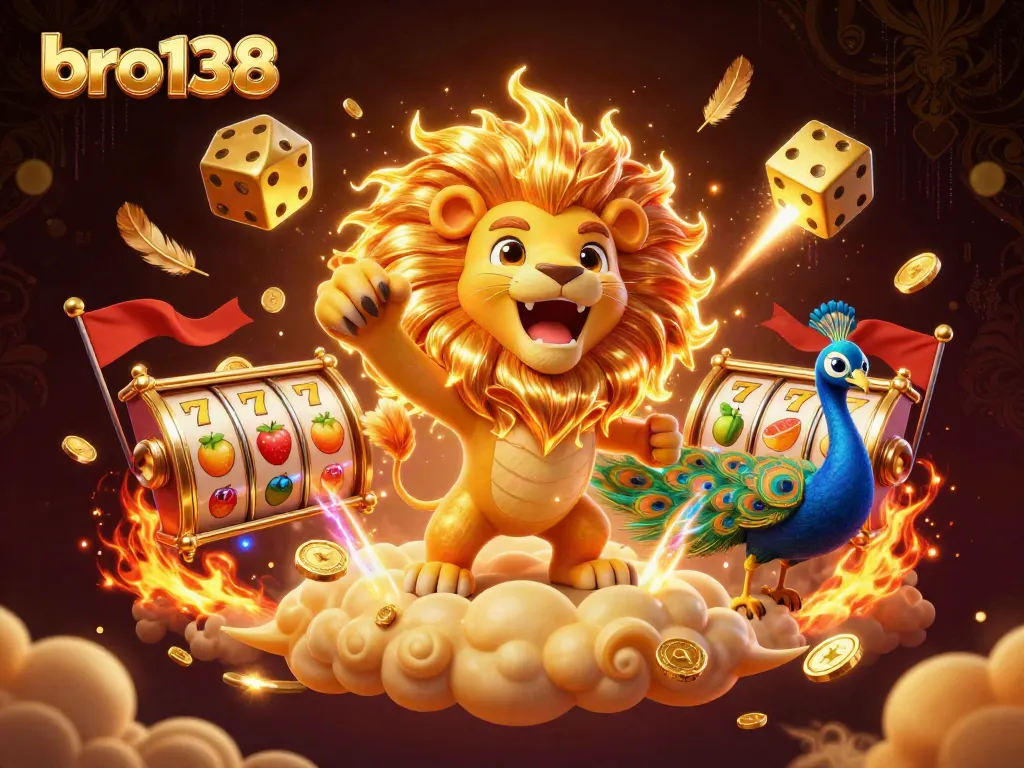 Experience the excitement of bro138's thrilling casino environment with vibrant characters and dynamic game elements.