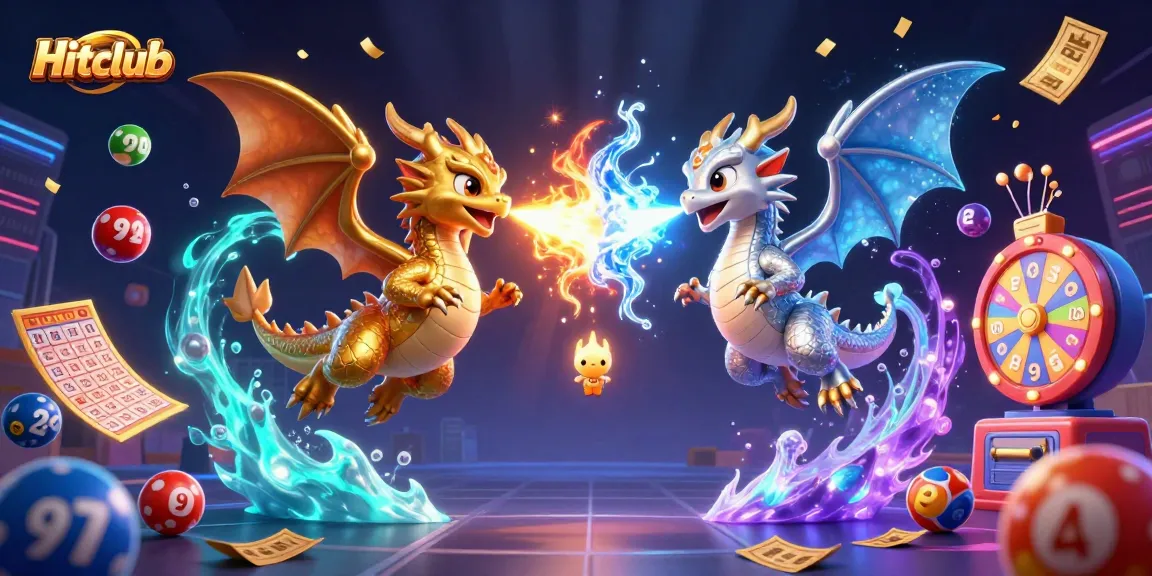 Hitclub showcases vibrant gaming action with dynamic lottery elements, featuring enchanted dragons.