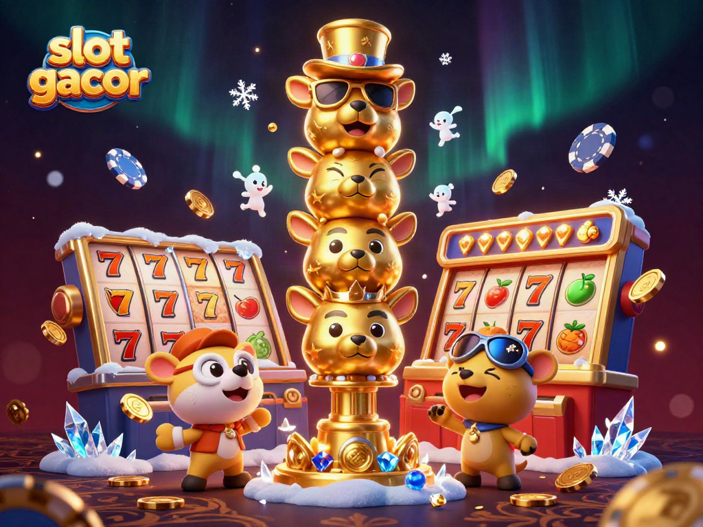 Engage with slot gacor excitement through this vibrant 3D casino illustration.