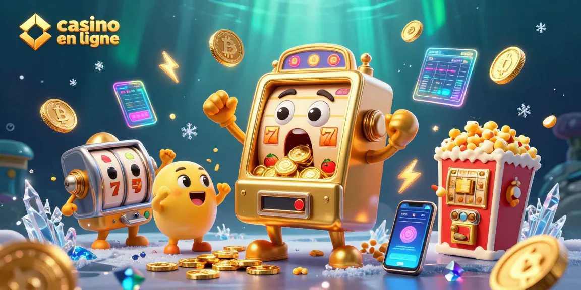 Visualisez les machines à sous et le casino en ligne avec une scène dynamique de jackpot.