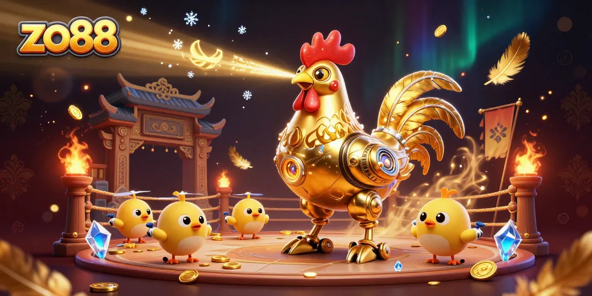 Engage with exciting gameplay at zo88, featuring dynamic golden rooster robot action and immersive casino elements.